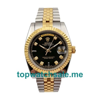 36MM Men Rolex Day-Date 118238 Black Dials Replica Watches UK