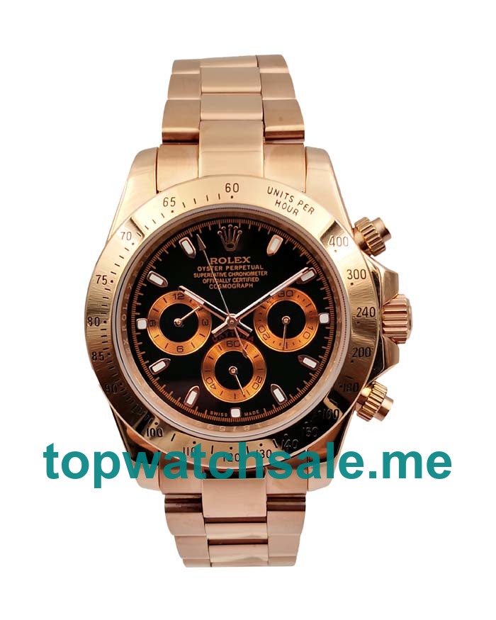 40MM Men Rolex Daytona 116505 Black Dials Replica Watches UK