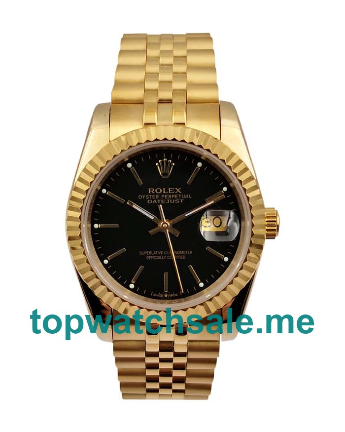 36MM Swiss Men Rolex Datejust 116238 Black Dials Replica Watches UK