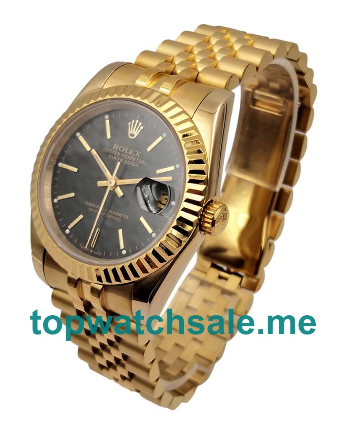 36MM Swiss Men Rolex Datejust 116238 Black Dials Replica Watches UK