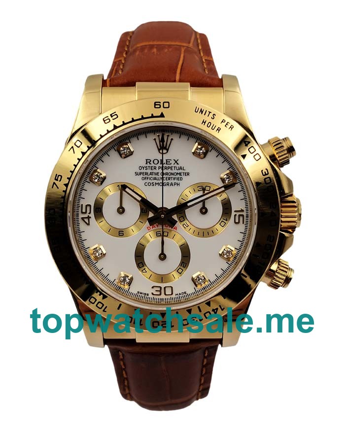 40MM Swiss Men Rolex Cosmograph Daytona 116508 JH White Dials Replica Watches UK