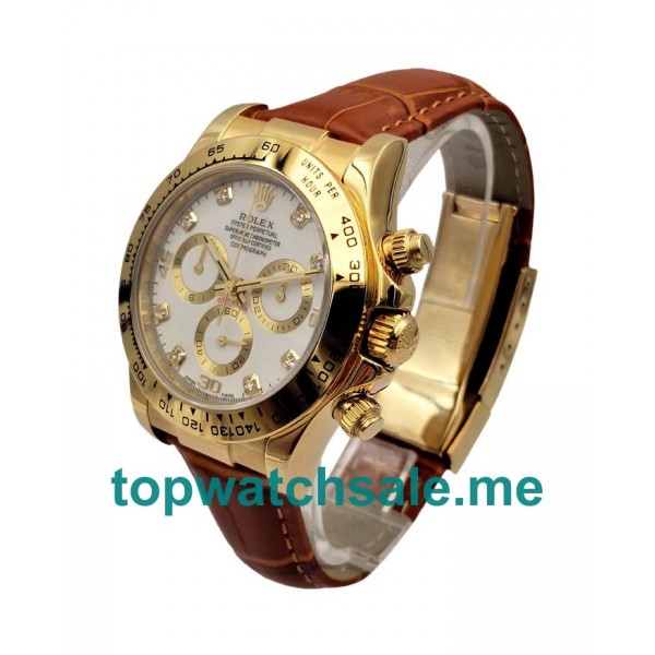 40MM Swiss Men Rolex Cosmograph Daytona 116508 JH White Dials Replica Watches UK