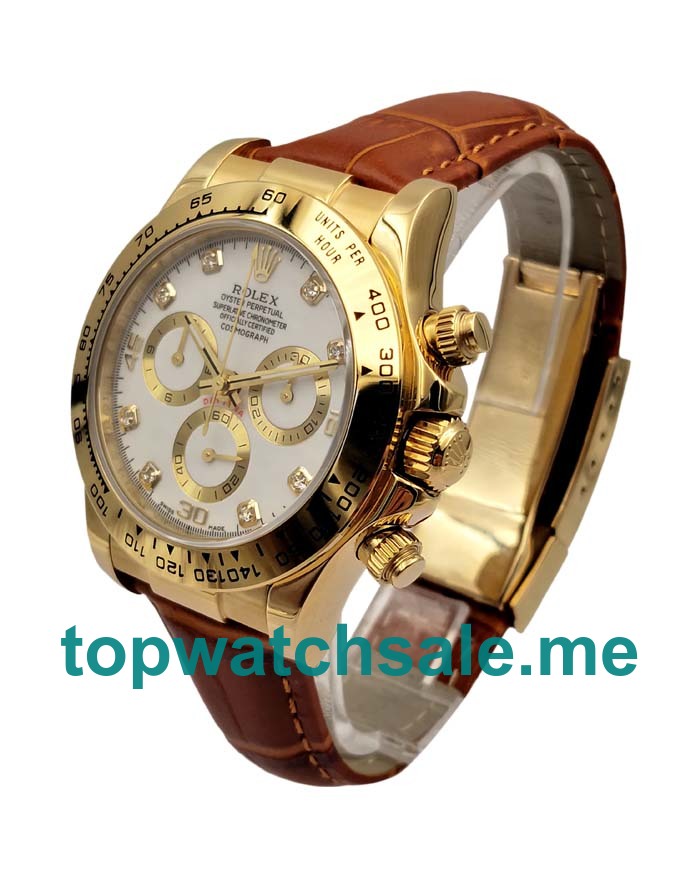 40MM Swiss Men Rolex Cosmograph Daytona 116508 JH White Dials Replica Watches UK