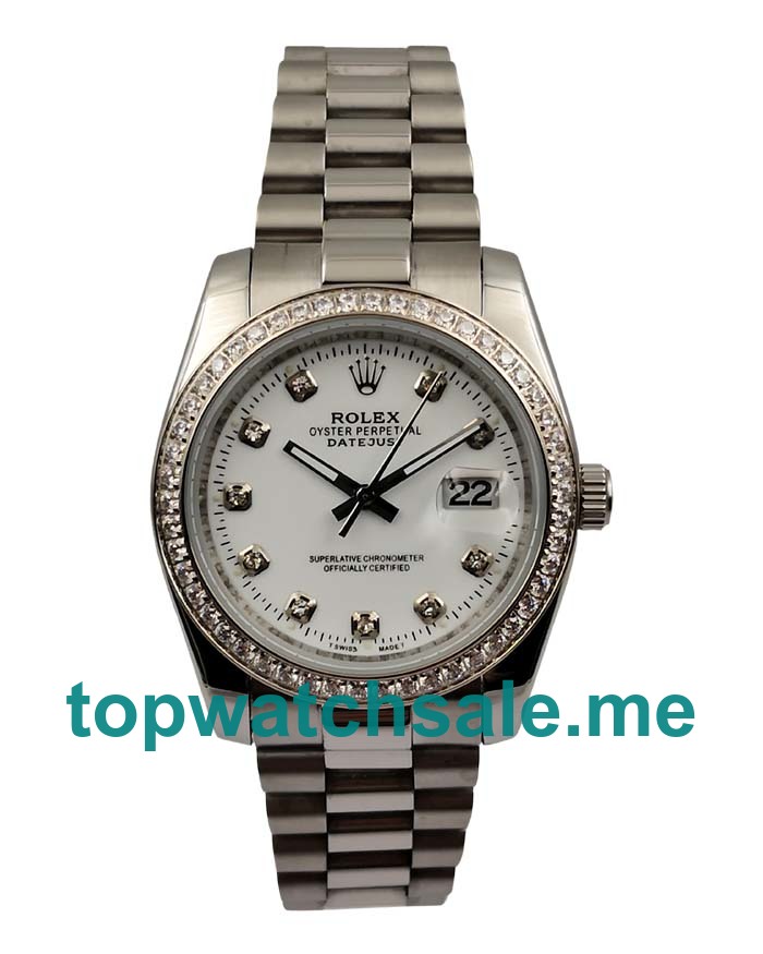 36MM Men Rolex Datejust 16234 White Dials Replica Watches UK