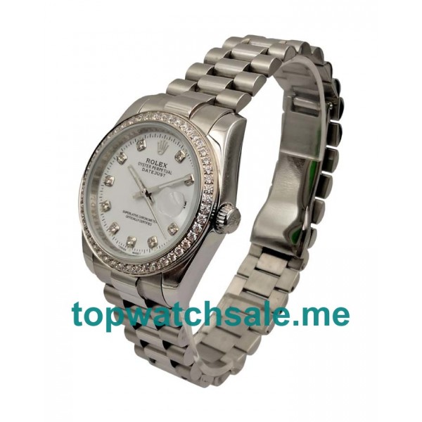 36MM Men Rolex Datejust 16234 White Dials Replica Watches UK