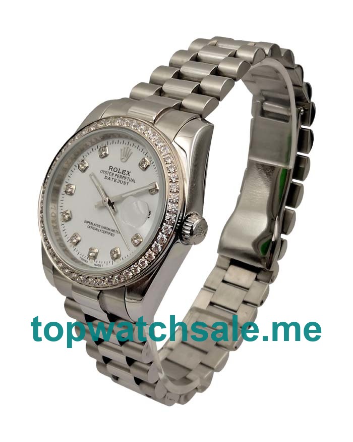 36MM Men Rolex Datejust 16234 White Dials Replica Watches UK