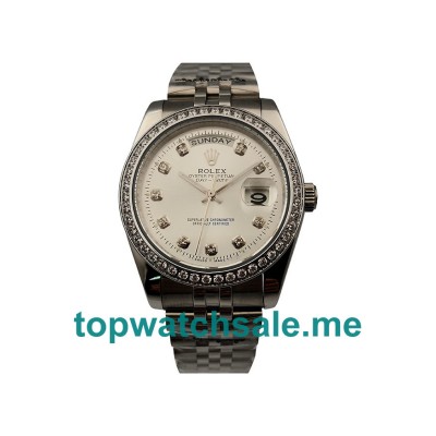 36MM Men Rolex Day-Date 18239 White Dials Replica Watches UK