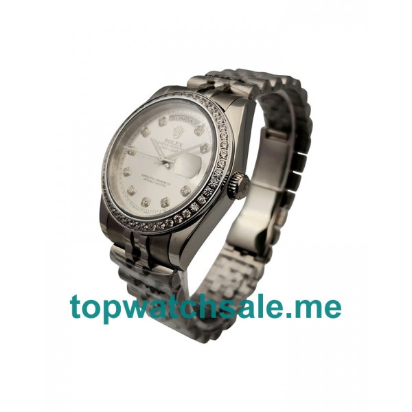 36MM Men Rolex Day-Date 18239 White Dials Replica Watches UK