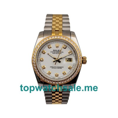 36MM Men Rolex Datejust 116243 White Dials Replica Watches UK