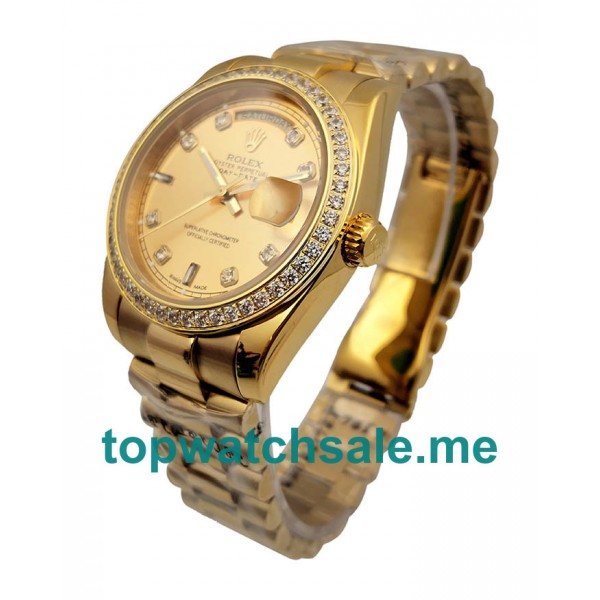 36MM Men Rolex Day-Date 18038 Champagne Dials Replica Watches UK