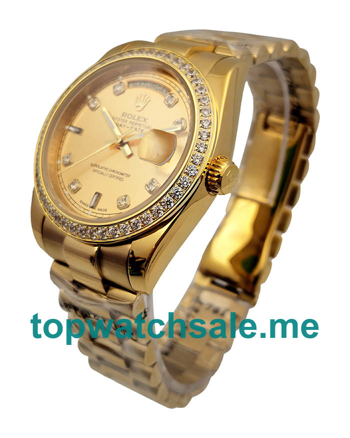 36MM Men Rolex Day-Date 18038 Champagne Dials Replica Watches UK