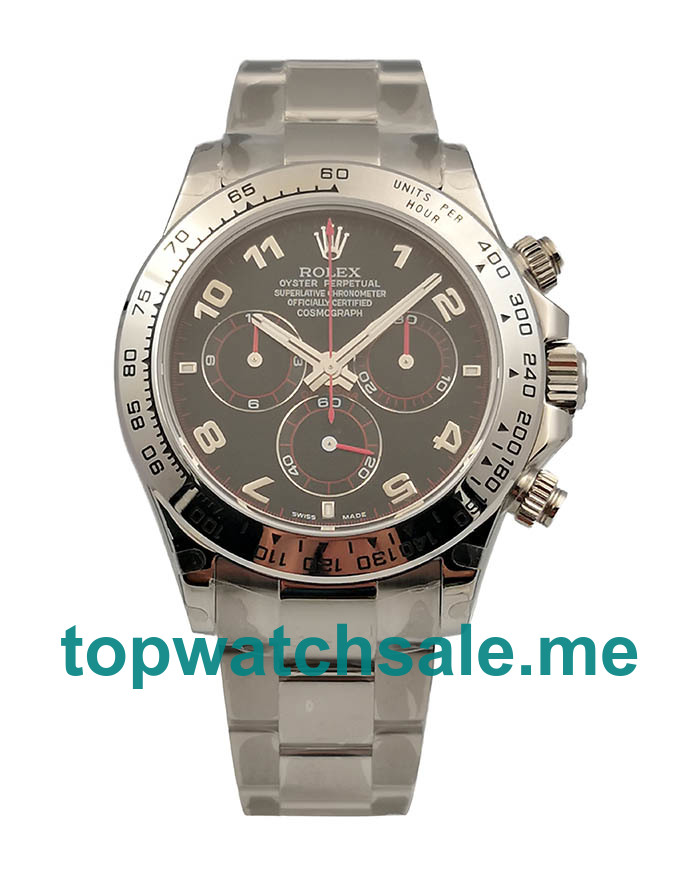 40MM Swiss Men Rolex Daytona 116509 Black Dials Replica Watches UK