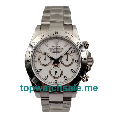 40MM Swiss Men Rolex Daytona 116520 White Dials Replica Watches UK