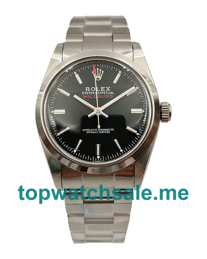 36.5MM Men Rolex Milgauss Ref.1019 Black Dials Replica Watches UK