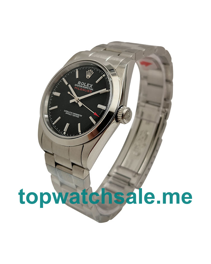 36.5MM Men Rolex Milgauss Ref.1019 Black Dials Replica Watches UK