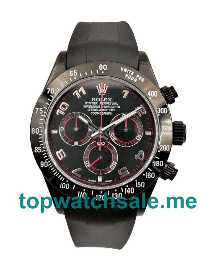 40MM Swiss Men Rolex Daytona 116509 Black Dials Replica Watches UK