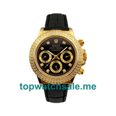 36.5MM Women Rolex Daytona 116508 Black Dials Replica Watches UK