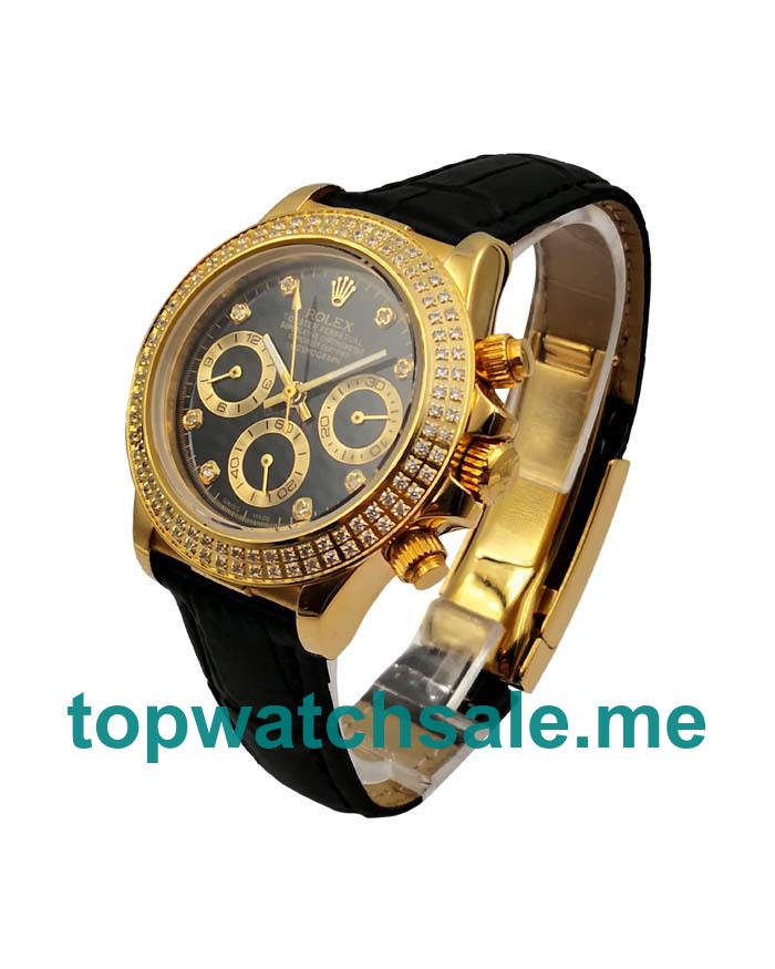 36.5MM Women Rolex Daytona 116508 Black Dials Replica Watches UK