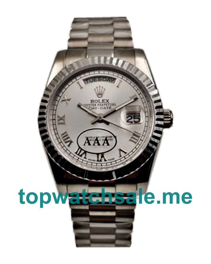 36MM Men Rolex Day-Date 118239 Silver Dials Replica Watches UK