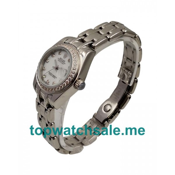 27MM Women Rolex Pearlmaster 80299 White Dials Replica Watches UK