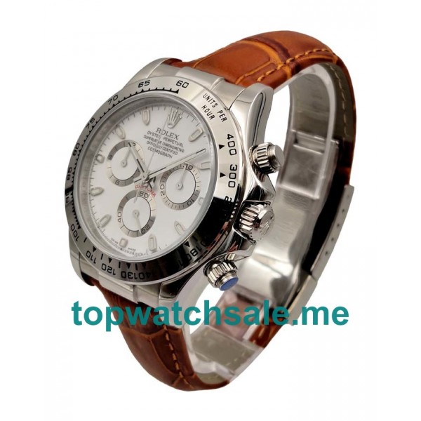 40MM Swiss Men Rolex Daytona 116520 White Dials Replica Watches UK