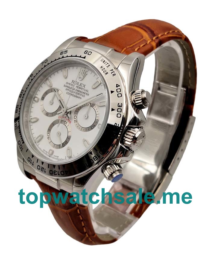 40MM Swiss Men Rolex Daytona 116520 White Dials Replica Watches UK