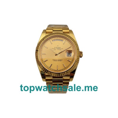 40MM Swiss Men Rolex Day-Date 228238 Champagne Dials Replica Watches UK