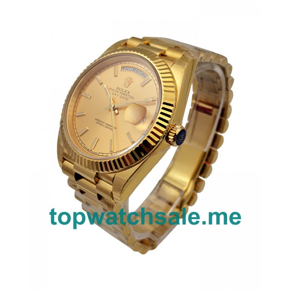 40MM Swiss Men Rolex Day-Date 228238 Champagne Dials Replica Watches UK