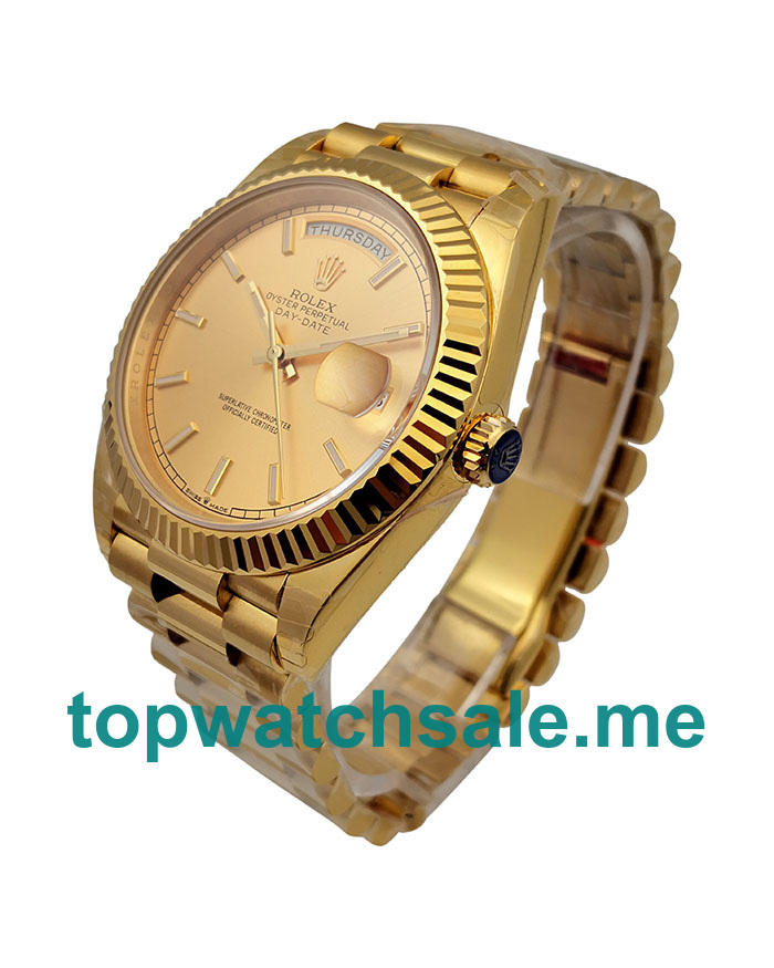 40MM Swiss Men Rolex Day-Date 228238 Champagne Dials Replica Watches UK