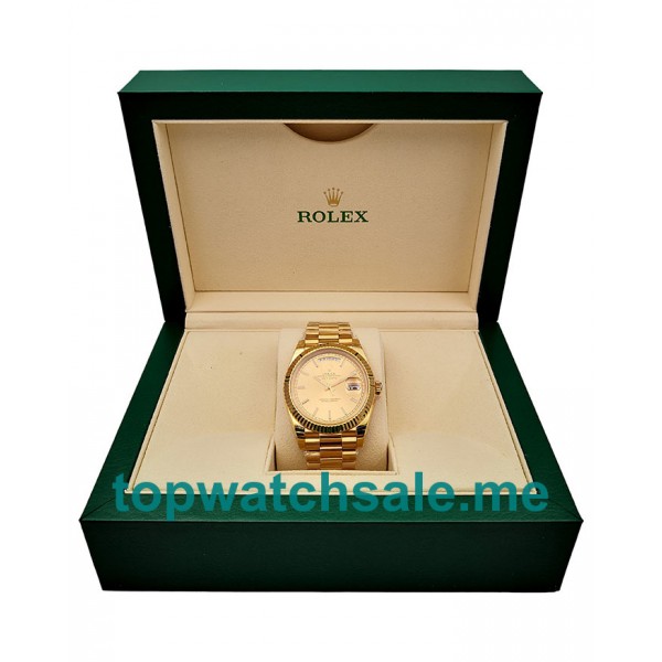 40MM Swiss Men Rolex Day-Date 228238 Champagne Dials Replica Watches UK