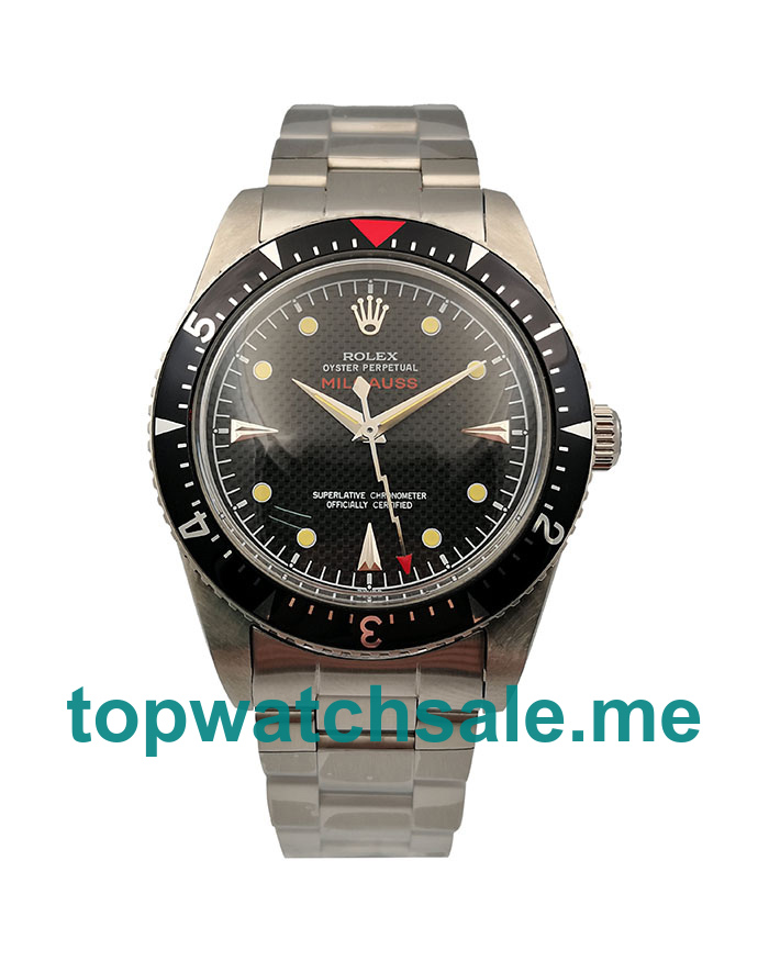 39MM Swiss Men Rolex Milgauss Ref.6541 Black Dials Replica Watches UK