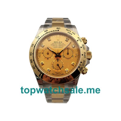 40MM Swiss Men Rolex Daytona 116503 Champagne Diamond Dials Replica Watches UK