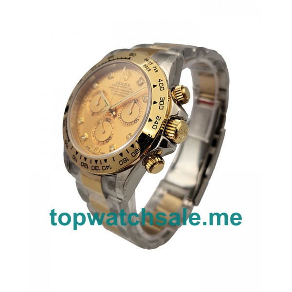 40MM Swiss Men Rolex Daytona 116503 Champagne Diamond Dials Replica Watches UK