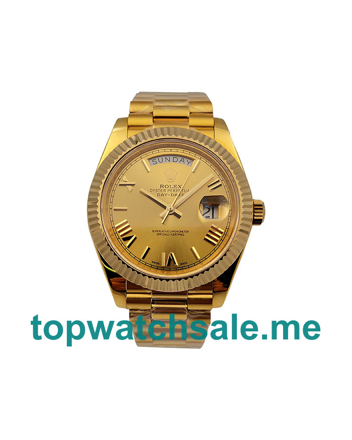 40MM Swiss Men Rolex Day-Date 228238 Champagne Dials Replica Watches UK