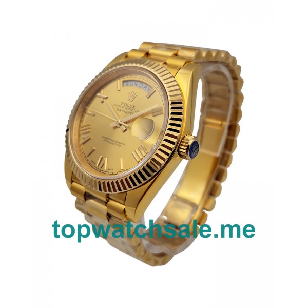 40MM Swiss Men Rolex Day-Date 228238 Champagne Dials Replica Watches UK