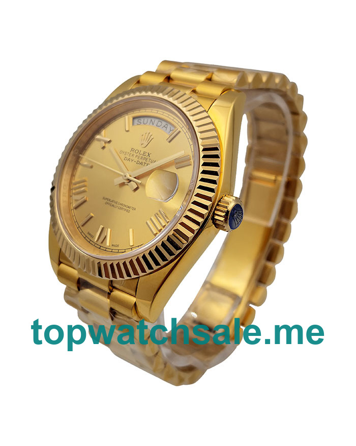 40MM Swiss Men Rolex Day-Date 228238 Champagne Dials Replica Watches UK