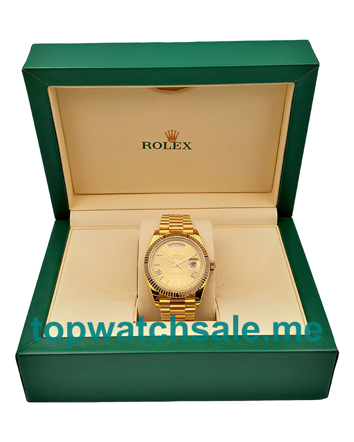 40MM Swiss Men Rolex Day-Date 228238 Champagne Dials Replica Watches UK