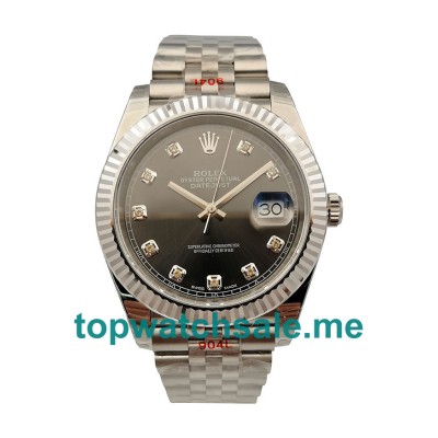 41MM Swiss Men Rolex Datejust 126334 Anthracite Dials Replica Watches UK