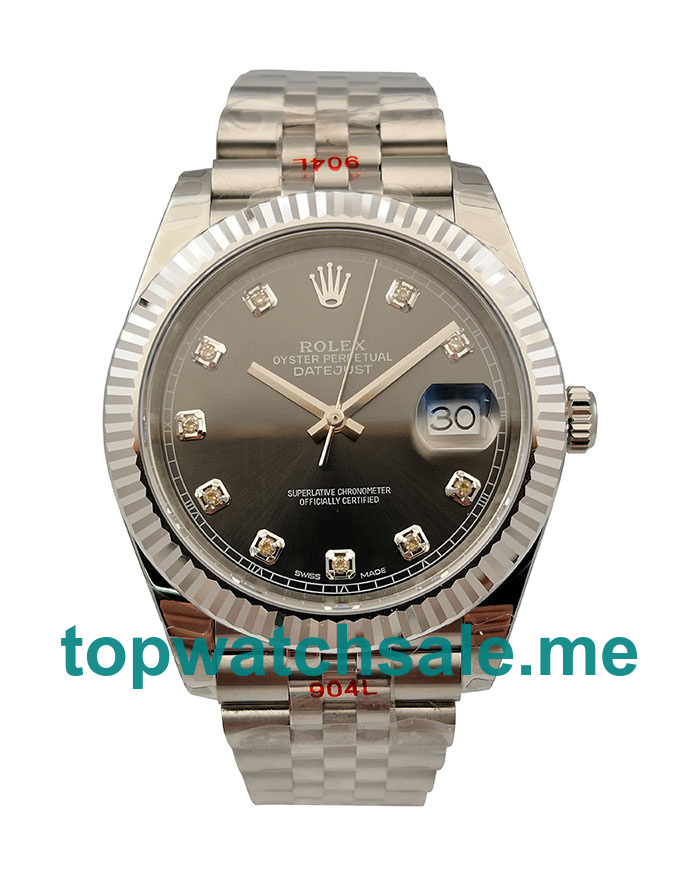 41MM Swiss Men Rolex Datejust 126334 Anthracite Dials Replica Watches UK