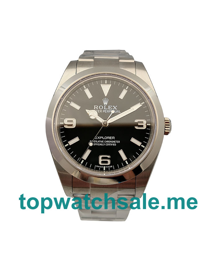 39MM Swiss Men Rolex Explorer 214270 Black Dials Replica Watches UK