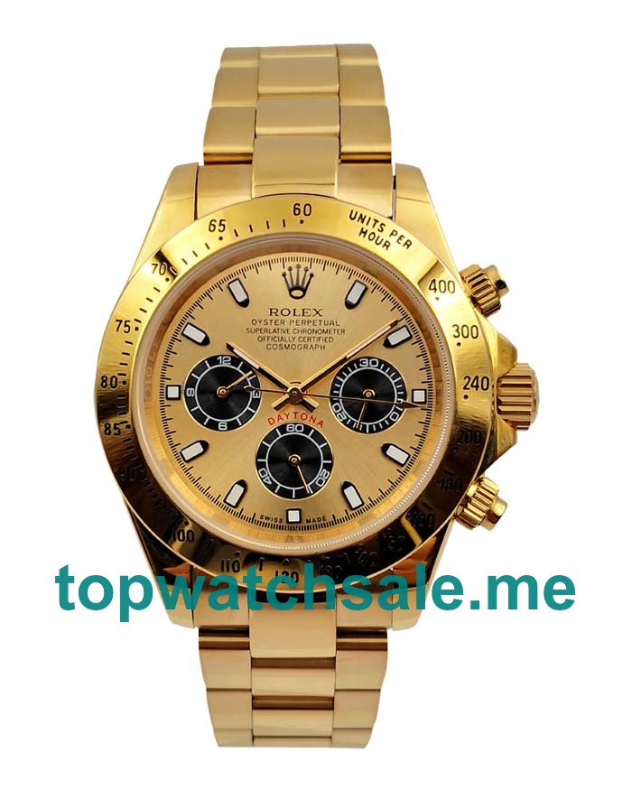 40MM Men Rolex Daytona 116508 Champagne Dials Replica Watches UK