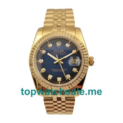 36MM Men Rolex Datejust 16238 Blue Dials Replica Watches UK