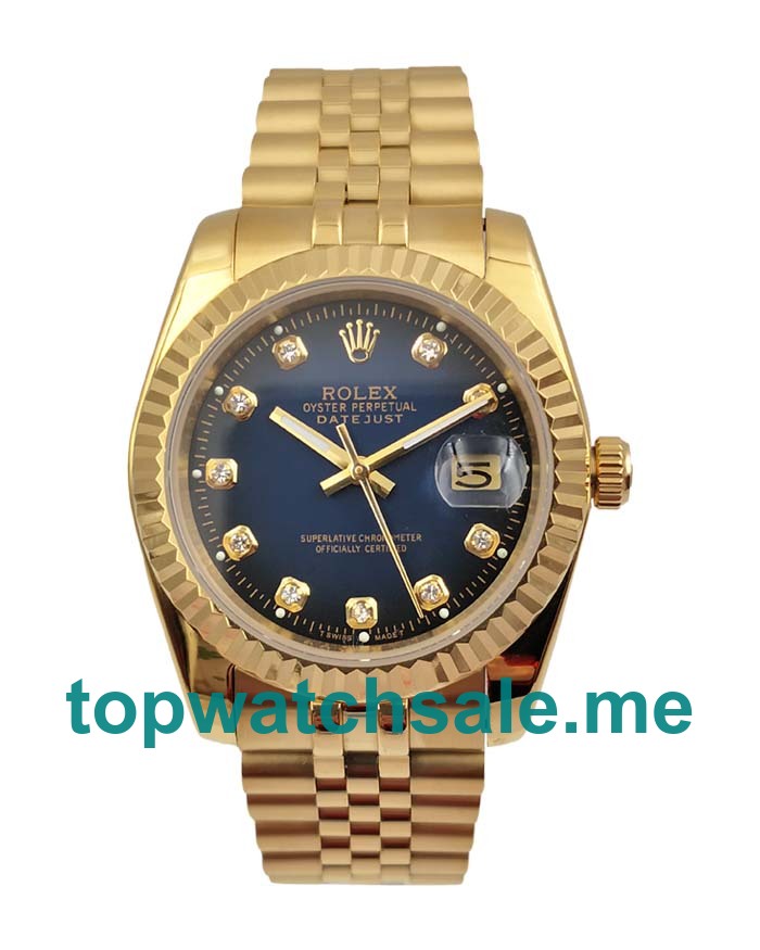 36MM Men Rolex Datejust 16238 Blue Dials Replica Watches UK