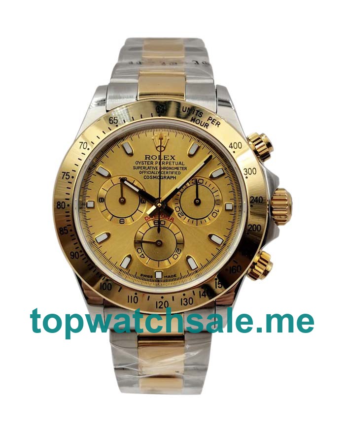 40MM Swiss Men Rolex Daytona 116523 Champagne Dials Replica Watches UK