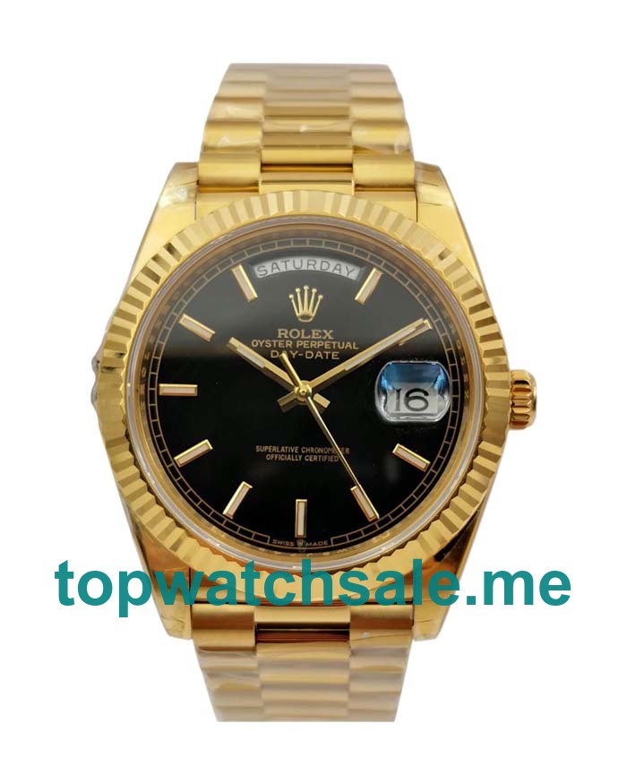 40MM Swiss Men Rolex Day-Date 228238 Black Dials Replica Watches UK