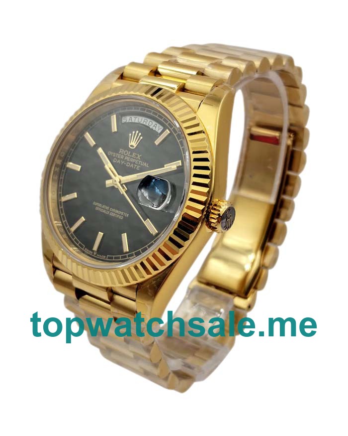 40MM Swiss Men Rolex Day-Date 228238 Black Dials Replica Watches UK