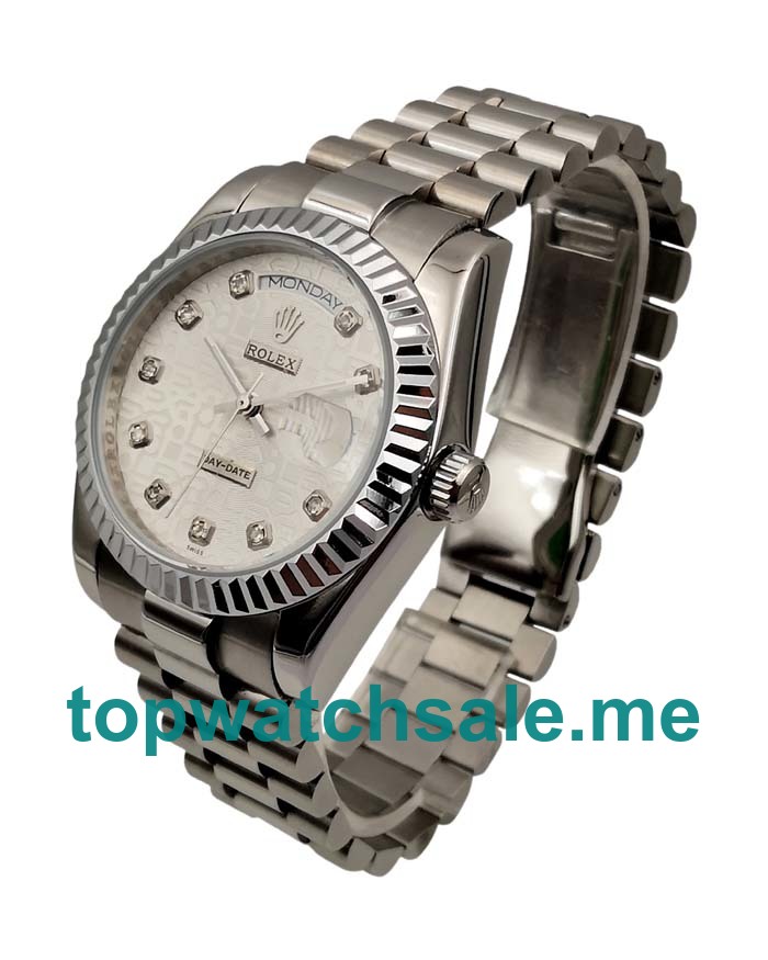 36MM Men Rolex Day-Date 118239 Silver Dials Replica Watches UK