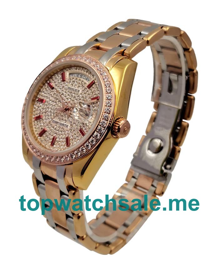 36MM Men Rolex Day-Date 118348 Diamond Dials Replica Watches UK