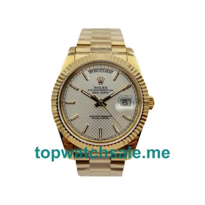 40MM Swiss Men Rolex Day-Date 228238 Silver Dials Replica Watches UK