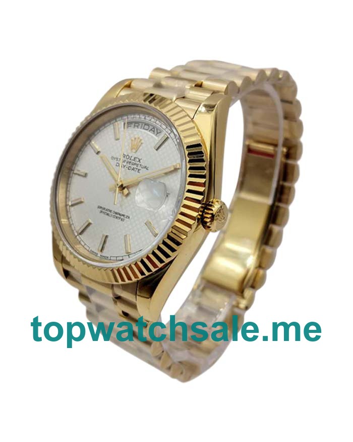 40MM Swiss Men Rolex Day-Date 228238 Silver Dials Replica Watches UK